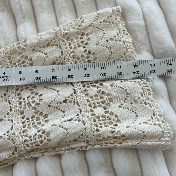 Bohemian Cream Lace Crochet Bell Sleeve Dress Womens S/M Cottagecore Romantic - Picture 11 of 12
